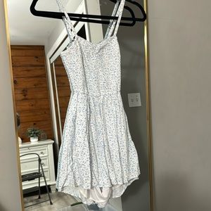 Blue and white floral romper